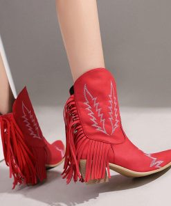 Female Lawyer Fashion, 90'lar Stili - Disco Cowgirl Fringe Ankle Boots