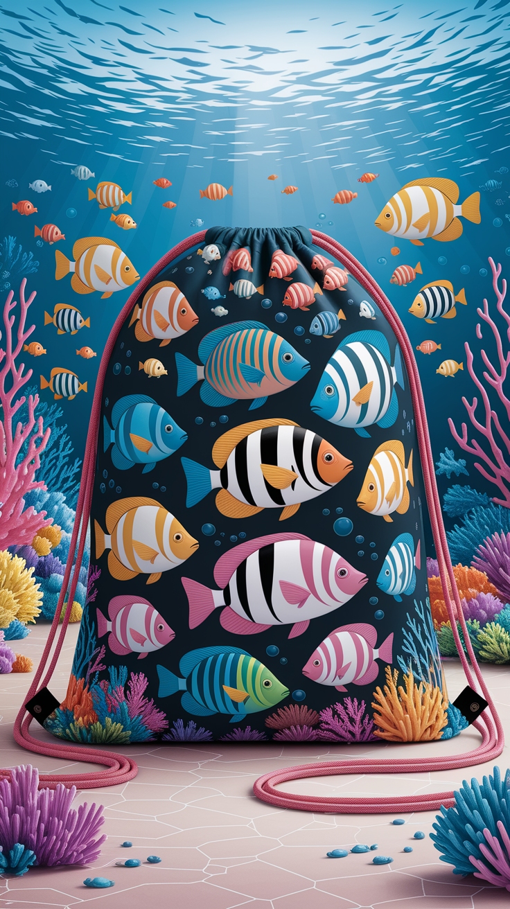 Fish Drawstring Bag: Stylish and Functional Accessories outfit idea