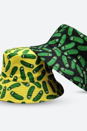 Fits Grunge Y2k, Aesthetic Fits Y2k - Pickle Rick Bucket Hat