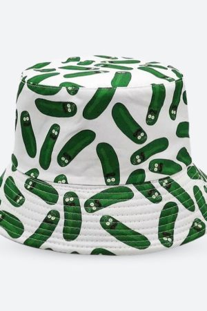 Fits Grunge Y2k, Aesthetic Fits Y2k - Pickle Rick Bucket Hat