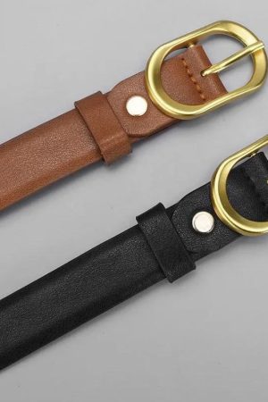 Fits With Accessories, Streetstyle Outfit - Golden Buckle Belt