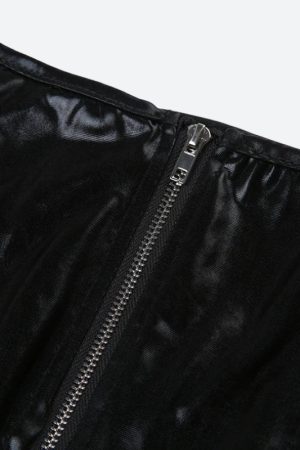 Fits With Linen Pants, Styling Pants - Grunge Faux Leather Crop Corset Top