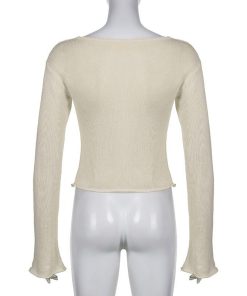 Fitted Collared Shirt Women, Trajes Aesthetic - Star Embroidery Knitted Top