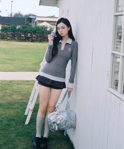 Fitted Long Sleeve T-Shirt for Women - Autumn Winter 2025, Flattering Design, Casual Essential, Perfect for 90s and Y2K Style