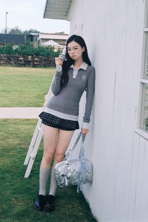 Fitted Long Sleeve T-Shirt for Women - Autumn Winter 2025, Flattering Design, Casual Essential, Perfect for 90s and Y2K Style