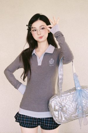 Fitted Long Sleeve T-Shirt for Women - Autumn Winter 2025, Flattering Design, Casual Essential, Perfect for 90s and Y2K Style