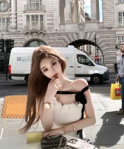 Fitted Sleeveless Floral T-Shirt Top for Women - Sexy Summer Knitted Style, Perfect for Hot Girl Aesthetic and Niche Fashion