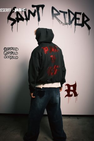 Fleece Hoodie with Rhinestone Pattern, Bootleg Style, Trendy Streetwear, Y2K Vibes, Casual Fashion Essential