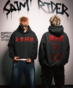 Fleece Hoodie with Rhinestone Pattern, Bootleg Style, Trendy Streetwear, Y2K Vibes, Casual Fashion Essential