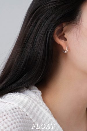 Floating Cool Breeze Double-Layer Hemp Rope Minimalist Silver Ear Hoops - S925 Pure Silver Stud Earrings for Women