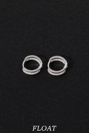 Floating Cool Breeze Double-Layer Hemp Rope Minimalist Silver Ear Hoops - S925 Pure Silver Stud Earrings for Women