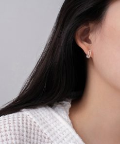 Floating Cool Breeze Double-Layer Hemp Rope Minimalist Silver Ear Hoops - S925 Pure Silver Stud Earrings for Women