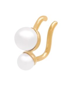 Floating Painless Ear Clips for Women, French Retro Large Double Pearl Drop Earrings, No Ear Holes, Vintage-Inspired Jewelry
