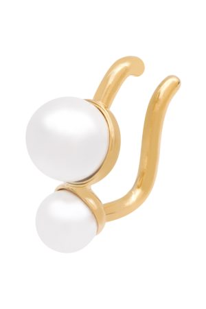 Floating Painless Ear Clips for Women, French Retro Large Double Pearl Drop Earrings, No Ear Holes, Vintage-Inspired Jewelry
