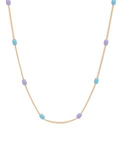 Floating Retro Handmade Dripping Glaze Capsule Necklace for Women - Layered Blue-Purple Spliced Clavicle Chain, Niche Style