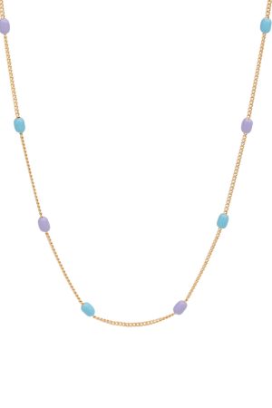 Floating Retro Handmade Dripping Glaze Capsule Necklace for Women - Layered Blue-Purple Spliced Clavicle Chain, Niche Style