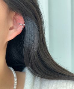 Floating Sweet Silver Bow Ear Clips for Women, High-End No Ear Holes Design, Elegant Fashion Earrings