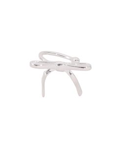 Floating Sweet Silver Bow Ear Clips for Women, High-End No Ear Holes Design, Elegant Fashion Earrings