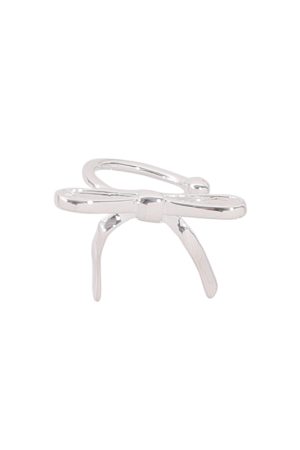 Floating Sweet Silver Bow Ear Clips for Women, High-End No Ear Holes Design, Elegant Fashion Earrings