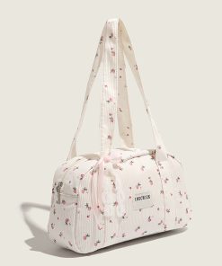 Floral Chinese-Style Canvas Shoulder Tote Bag for Women - Large Capacity Summer 2025 Fashion Pillow Bag