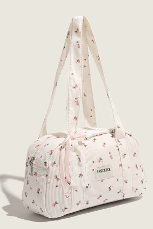 Floral Chinese-Style Canvas Shoulder Tote Bag for Women - Large Capacity Summer 2025 Fashion Pillow Bag