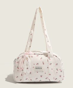 Floral Chinese-Style Canvas Shoulder Tote Bag for Women - Large Capacity Summer 2025 Fashion Pillow Bag