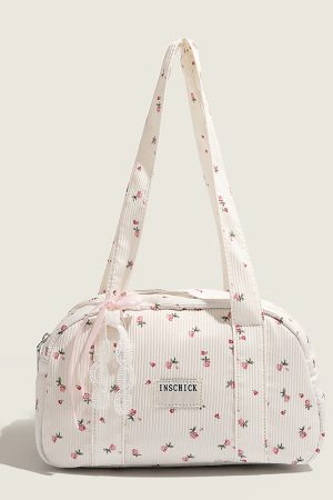 Floral Chinese-Style Canvas Shoulder Tote Bag for Women - Large Capacity Summer 2025 Fashion Pillow Bag
