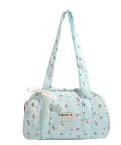 Floral Chinese-Style Canvas Shoulder Tote Bag for Women - Large Capacity Summer 2025 Fashion Pillow Bag