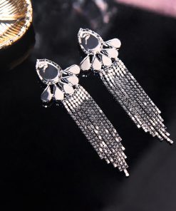 Floral Crystal Inlaid Earrings for Women - 2025 European American Style, Exquisite Niche Design, Versatile Party Jewelry