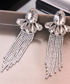 Floral Crystal Inlaid Earrings for Women - 2025 European American Style, Exquisite Niche Design, Versatile Party Jewelry
