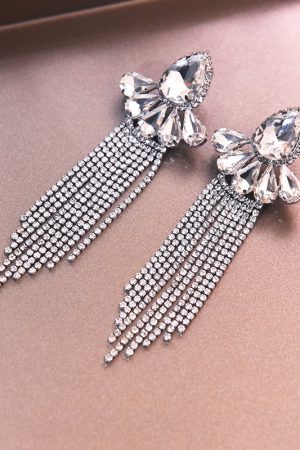 Floral Crystal Inlaid Earrings for Women - 2025 European American Style, Exquisite Niche Design, Versatile Party Jewelry