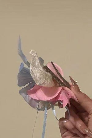 Floral Hair Clip - Summer Lily Ribbon Duckbill Hairpin for 2025 - Wildflower Inspired Hair Accessory for Trendy Styles