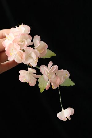 Floral Hairpin Headpiece for Hanfu Costume - Pastel Silk Flowers, Ethereal Ancient Style Hair Ornament, Tang Dynasty Inspired Accessory