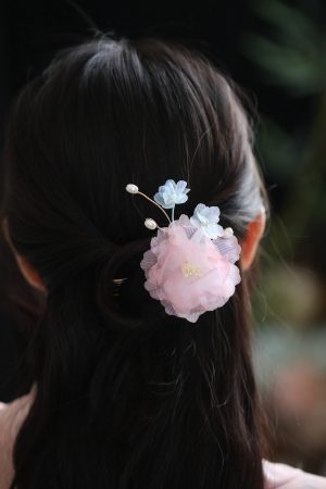 Floral Hanfu Hair Accessories Set, Elegant Hair Clips & Hairpins for Fairy-Like Girls, Tang Style Ancient Costume Ornaments
