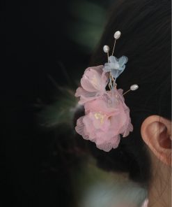Floral Hanfu Hair Accessories Set, Elegant Hair Clips & Hairpins for Fairy-Like Girls, Tang Style Ancient Costume Ornaments