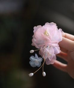 Floral Hanfu Hair Accessories Set, Elegant Hair Clips & Hairpins for Fairy-Like Girls, Tang Style Ancient Costume Ornaments