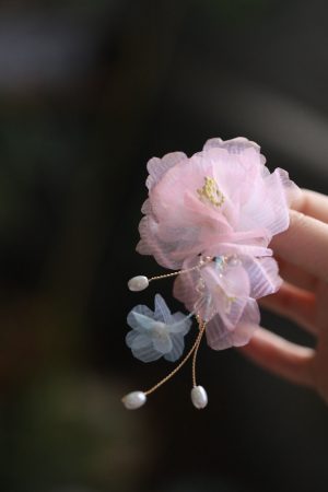 Floral Hanfu Hair Accessories Set, Elegant Hair Clips & Hairpins for Fairy-Like Girls, Tang Style Ancient Costume Ornaments