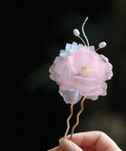 Floral Hanfu Hair Accessories Set, Elegant Hair Clips & Hairpins for Fairy-Like Girls, Tang Style Ancient Costume Ornaments