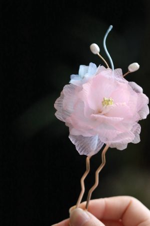 Floral Hanfu Hair Accessories Set, Elegant Hair Clips & Hairpins for Fairy-Like Girls, Tang Style Ancient Costume Ornaments