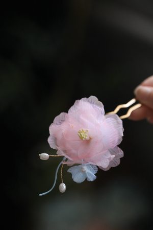 Floral Hanfu Hair Accessories Set, Elegant Hair Clips & Hairpins for Fairy-Like Girls, Tang Style Ancient Costume Ornaments
