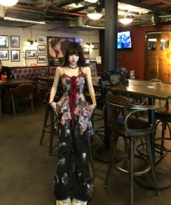 Floral Lace Camisole T-shirt for Women - Irregular Spicy Girl Summer Top, Stunning Slimming Fake Two-Piece, Y2K Style