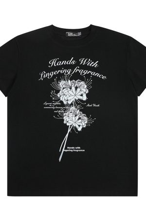 Floral Print Short Sleeve T-Shirt for Women - Summer Breathable Loose Fit Top in Trendy American Style