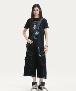 Floral Print Short Sleeve T-Shirt for Women - Summer Breathable Loose Fit Top in Trendy American Style