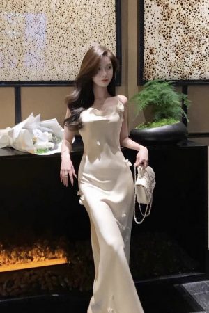 Floral Satin Mermaid Slip Dress for Women - Waist-Cinching Bodycon Long Dress, Elegant Design for Spring and Summer Fashion
