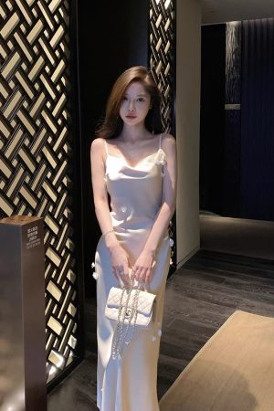 Floral Satin Mermaid Slip Dress for Women - Waist-Cinching Bodycon Long Dress, Elegant Design for Spring and Summer Fashion