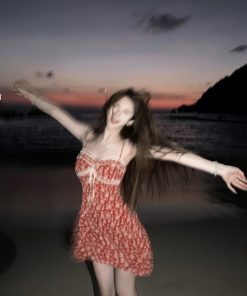 Floral Spaghetti Strap Dress for Women - French Style, Waist-Cinching, Mid-Length, Sexy Summer Vacation Vibe, High-Quality Fashion