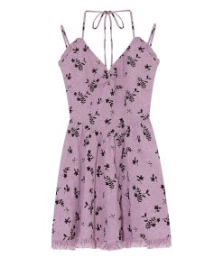 Floral Tassel Neck Hanging Strap Dress for Women - Waist-Cinching, Short Skirt Design for Petite Figures, Summer Style