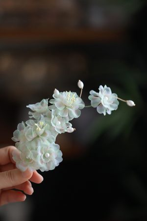 Flower Fairy Hanfu Hair Accessories - Tang Style Headdress Clips, Elegant Chinese Qipao Design for Women