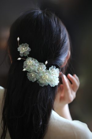 Flower Fairy Hanfu Hair Accessories - Tang Style Headdress Clips, Elegant Chinese Qipao Design for Women