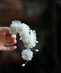 Flower Fairy Hanfu Hair Accessories - Tang Style Headdress Clips, Elegant Chinese Qipao Design for Women